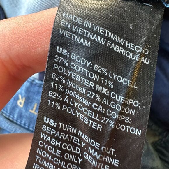 NWT WHBM Tencel Denim Paper Bag Waist high rise straight ankle size 2 L long - Picture 4 of 7